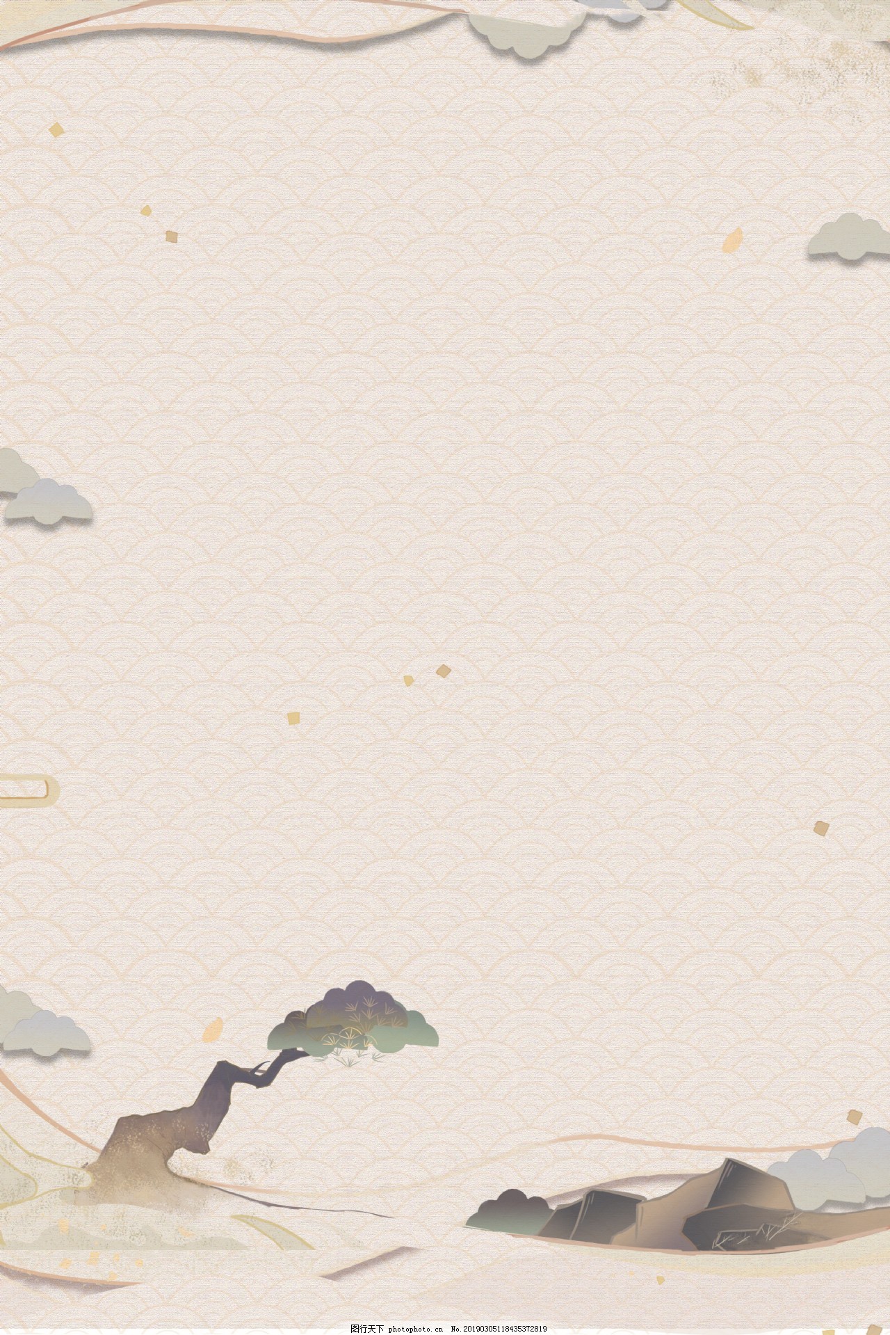 典雅渐变古风海报背景图片