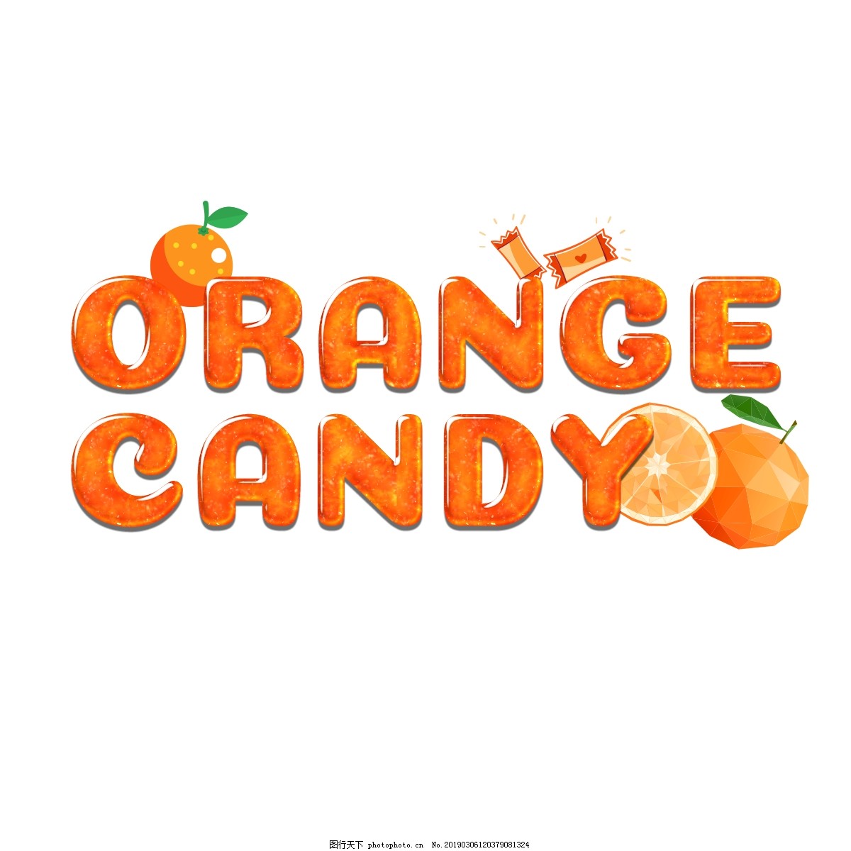 Creativ橙色糖果字体