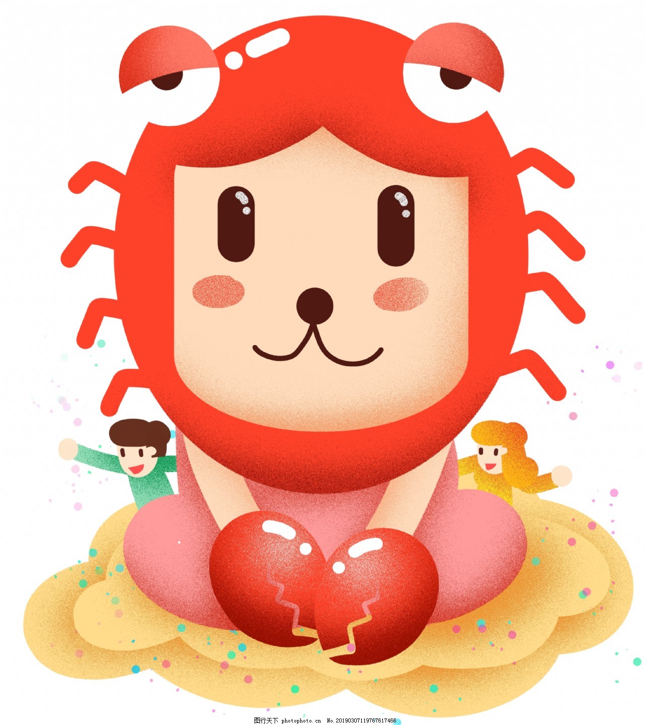 十二星座巨蟹座插画图片