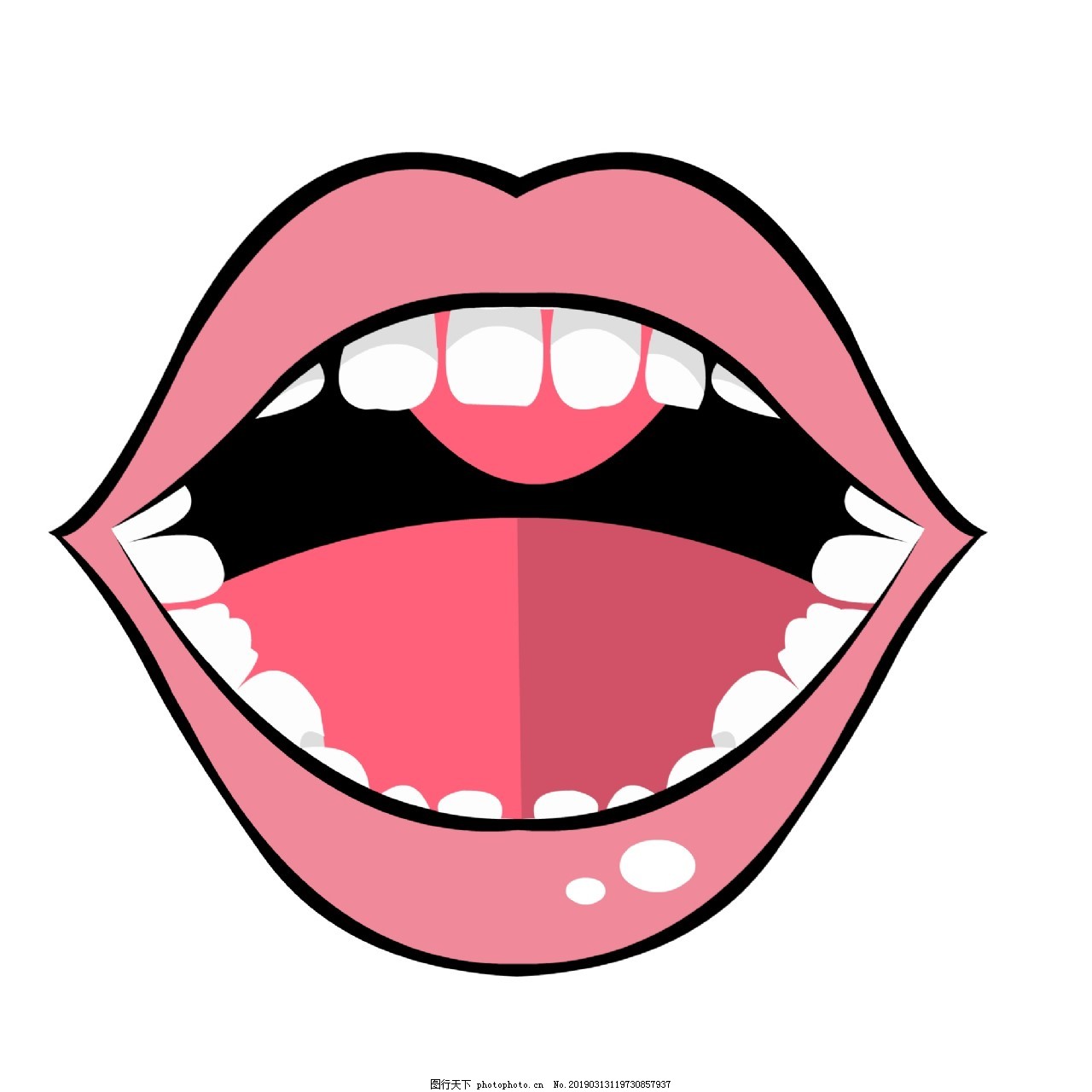 手绘人体器官人体五官嘴和牙齿图片