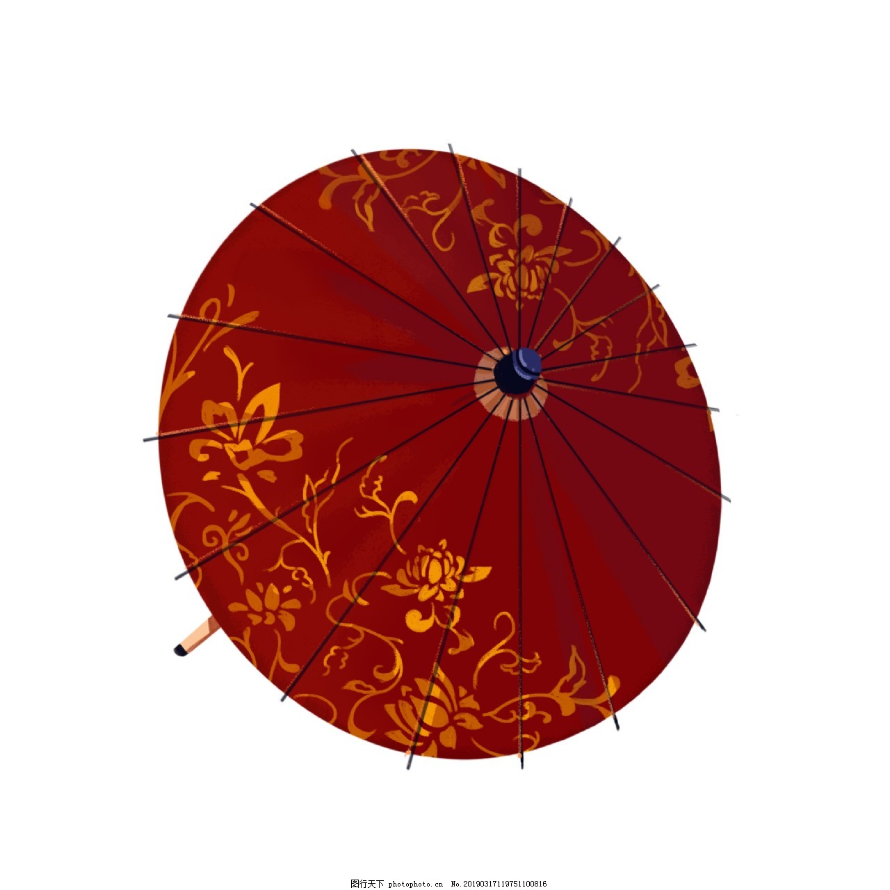 雨伞油纸伞红色梅花中国古典风PNG图片