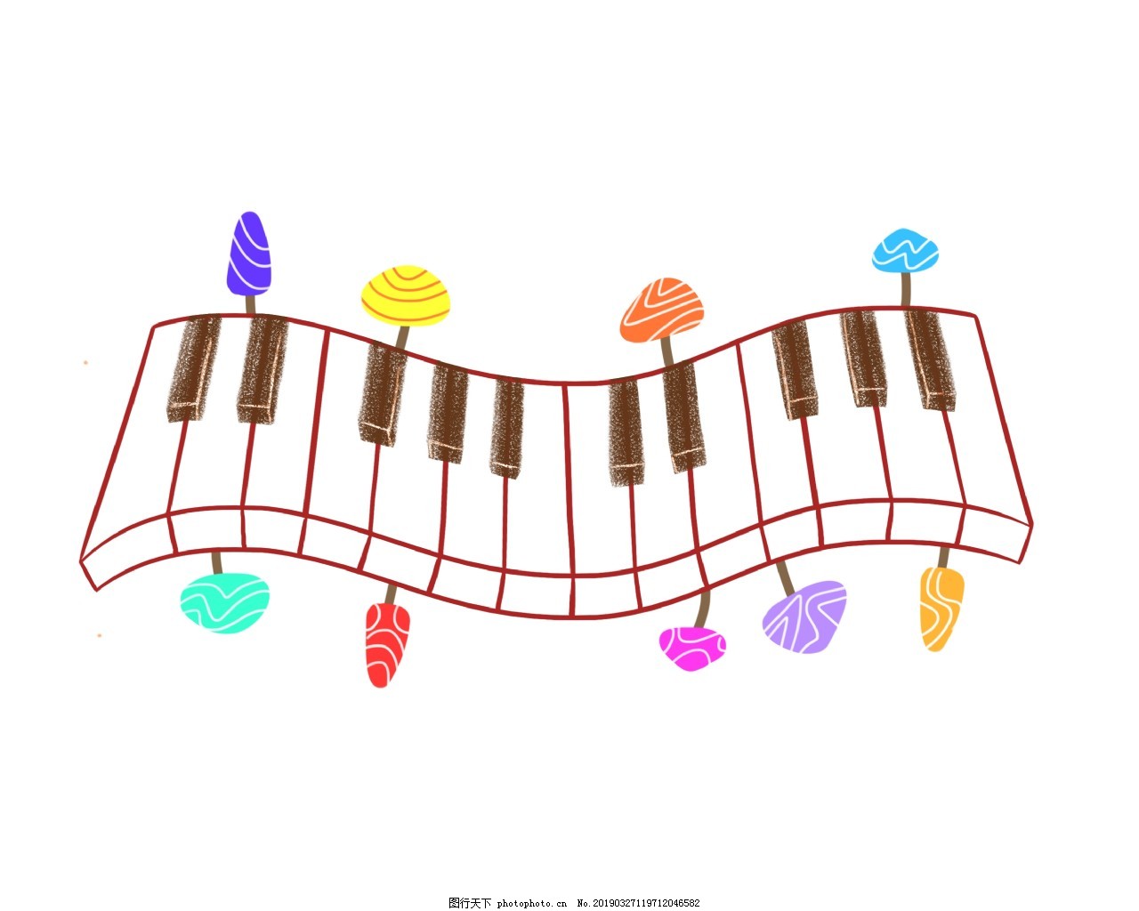 卡通钢琴儿童弹钢琴图片-图行天下素材网