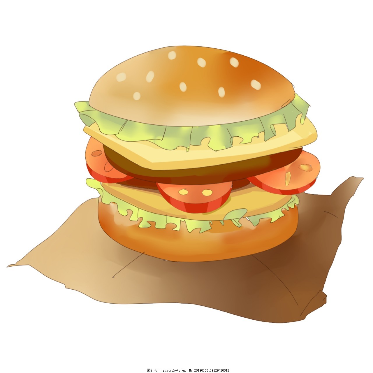 插画汉堡套餐|平面|其他平面|极光小电流 - 原创作品 - 站酷 (ZCOOL)