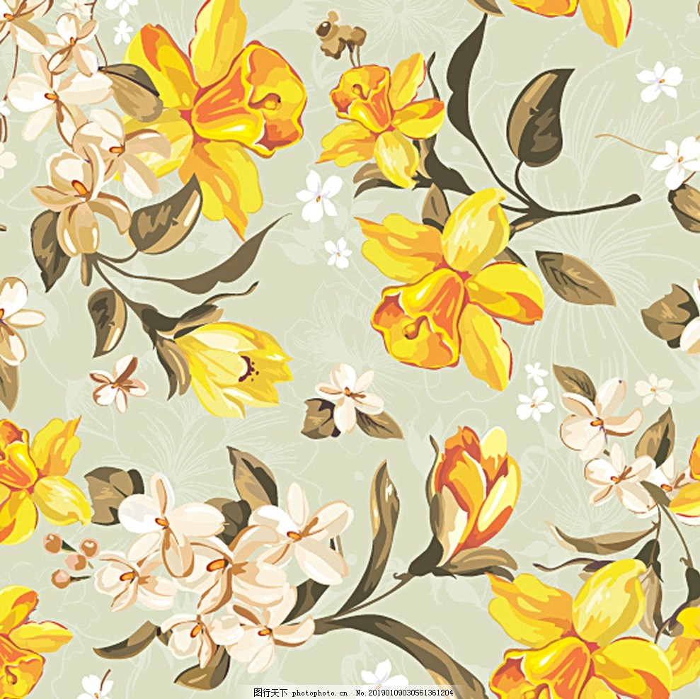 黄色的花卉背景图片 其他 其他 图行天下素材网