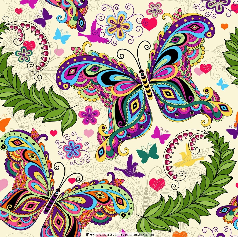 花纹蝴蝶背景图片_其他_其他-图行天下素材网