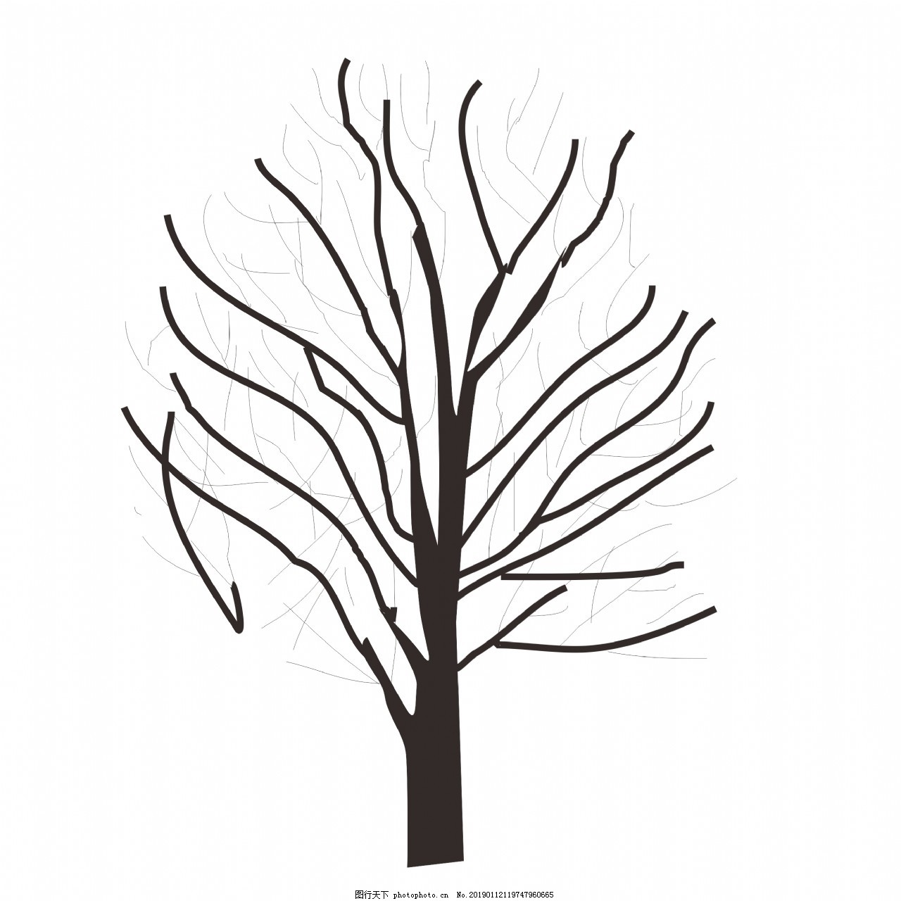 褐色干树的植物树木图片 装饰图案 设计元素 图行天下素材网