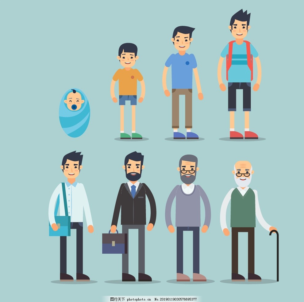 成长过程图片 卡通设计 广告设计 图行天下素材网