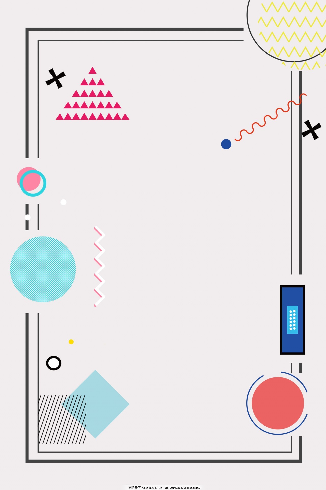 简约大气线条几何图形边框灰色背景海报图片_店铺背景_背景底纹-图行天下素材网