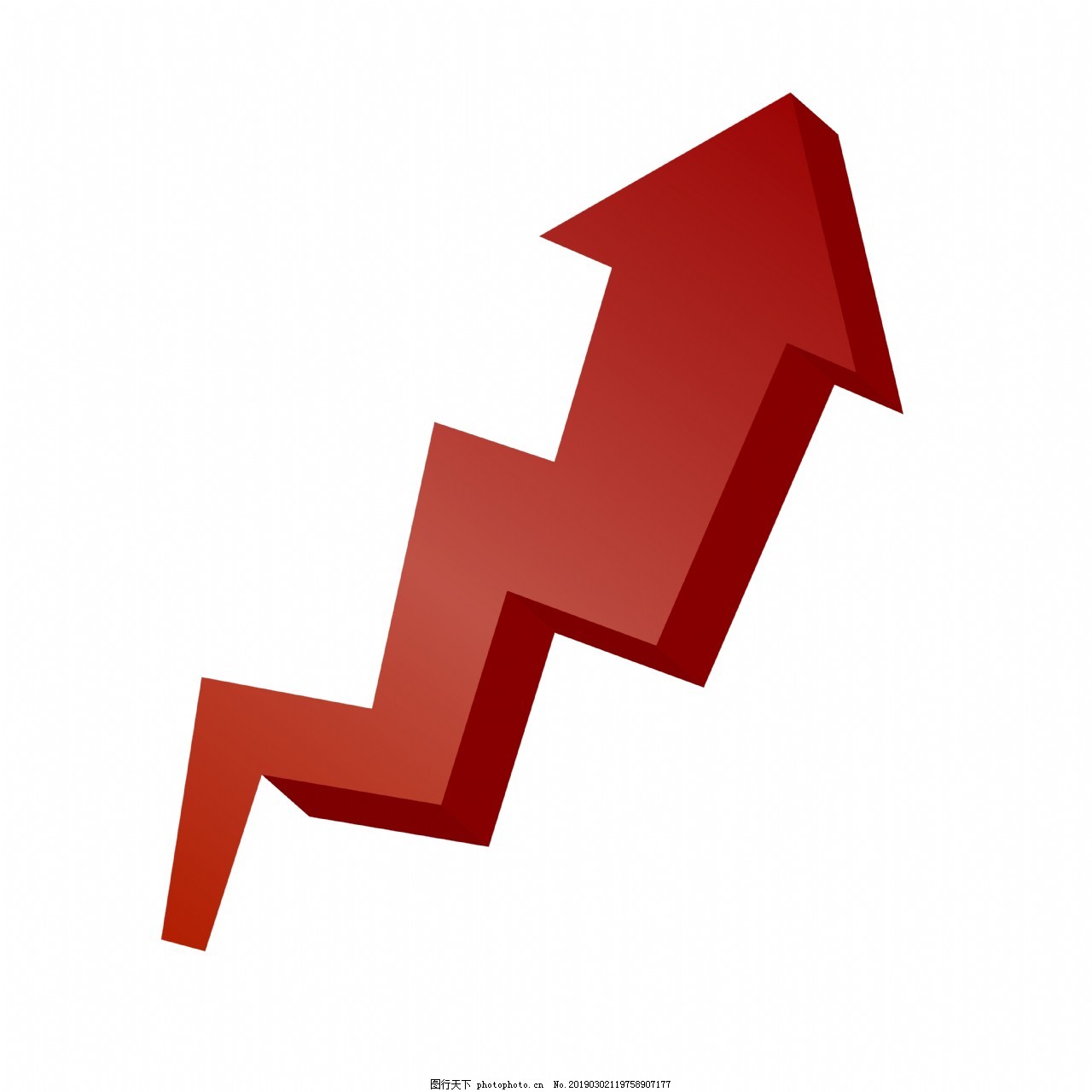 暗红色上升单个箭头图片_装饰图案_设计元素-图行天下素材网