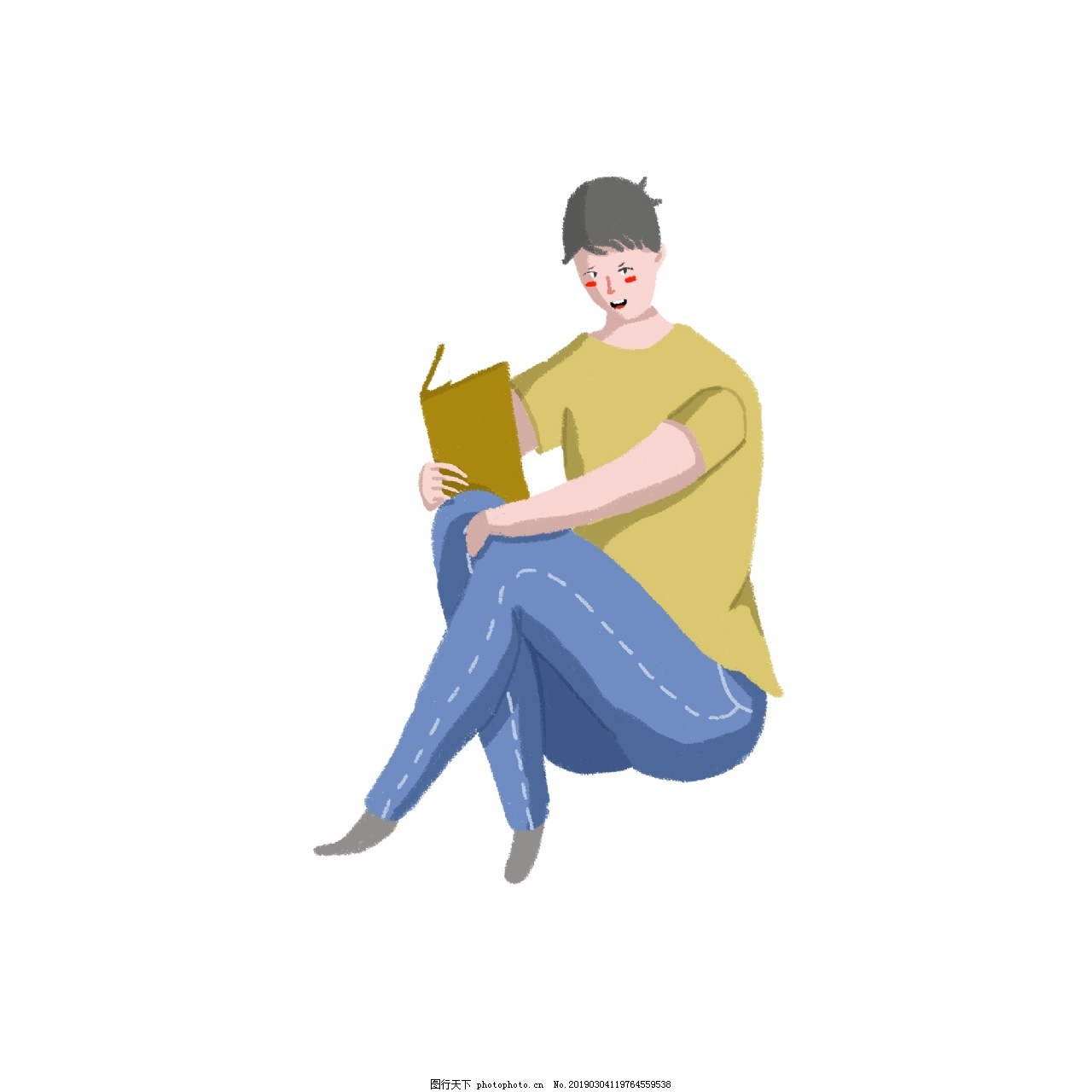 两个看书的人插画设计AI矢量图设计图__卡通设计_广告设计_设计图库_昵图网nipic.com