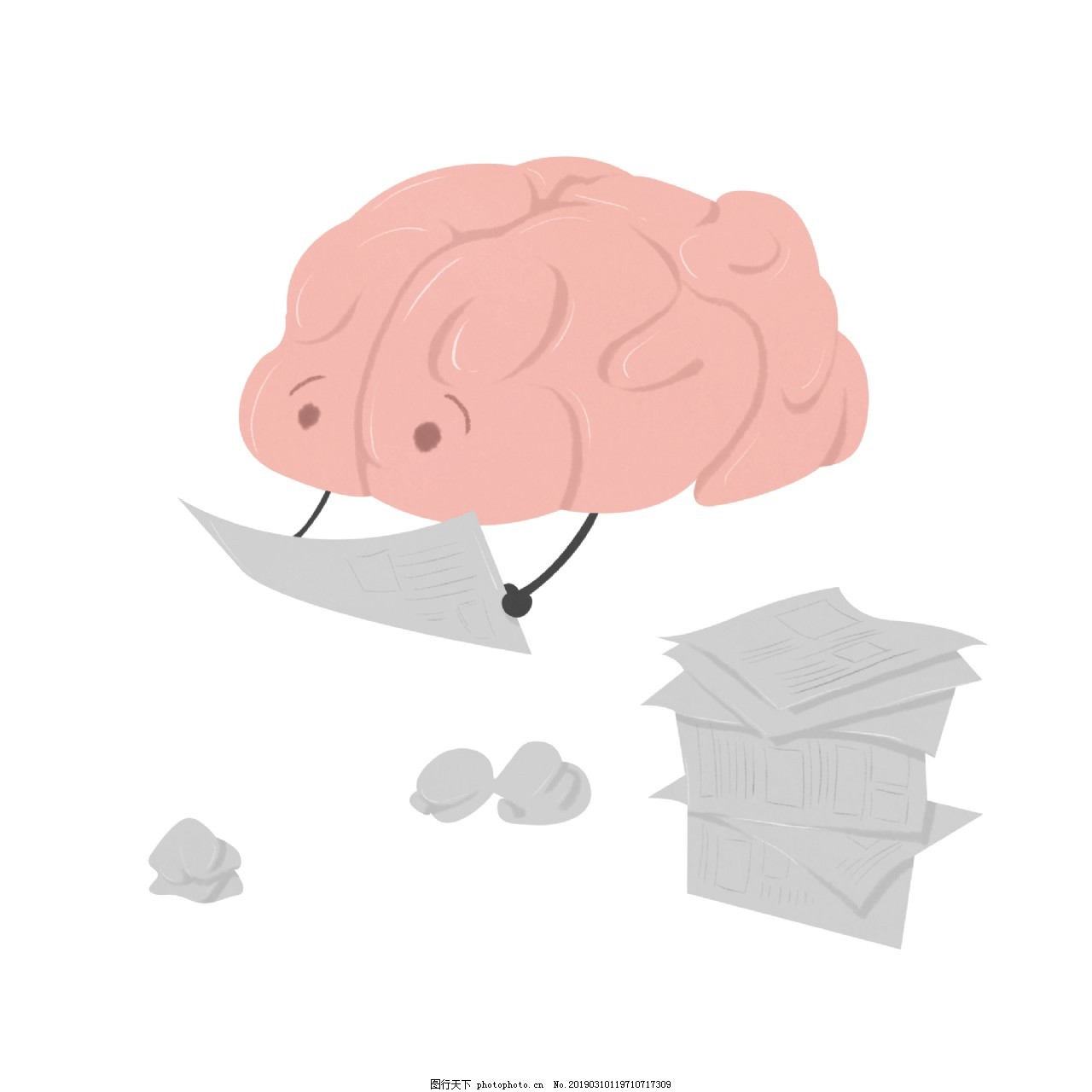 可爱的卡通大脑 — 图库照片©julos＃101311246