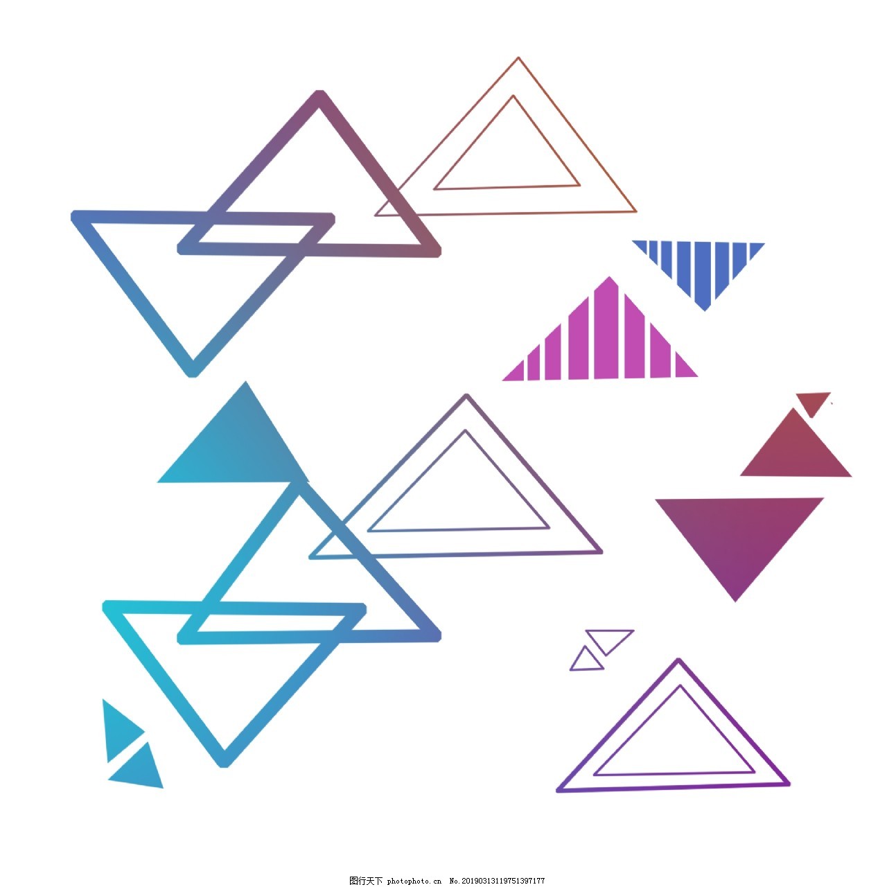 彩色边框三角素材元素图片 装饰图案 设计元素 图行天下素材网