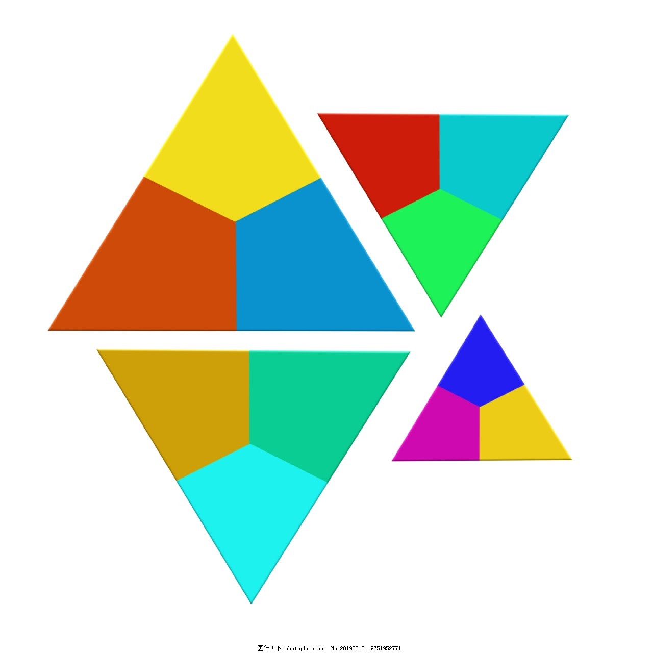 拼图三角素材元素图片 装饰图案 设计元素 图行天下素材网