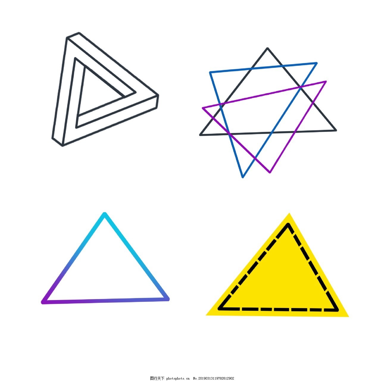 多种边框三角素材元素图片 装饰图案 设计元素 图行天下素材网