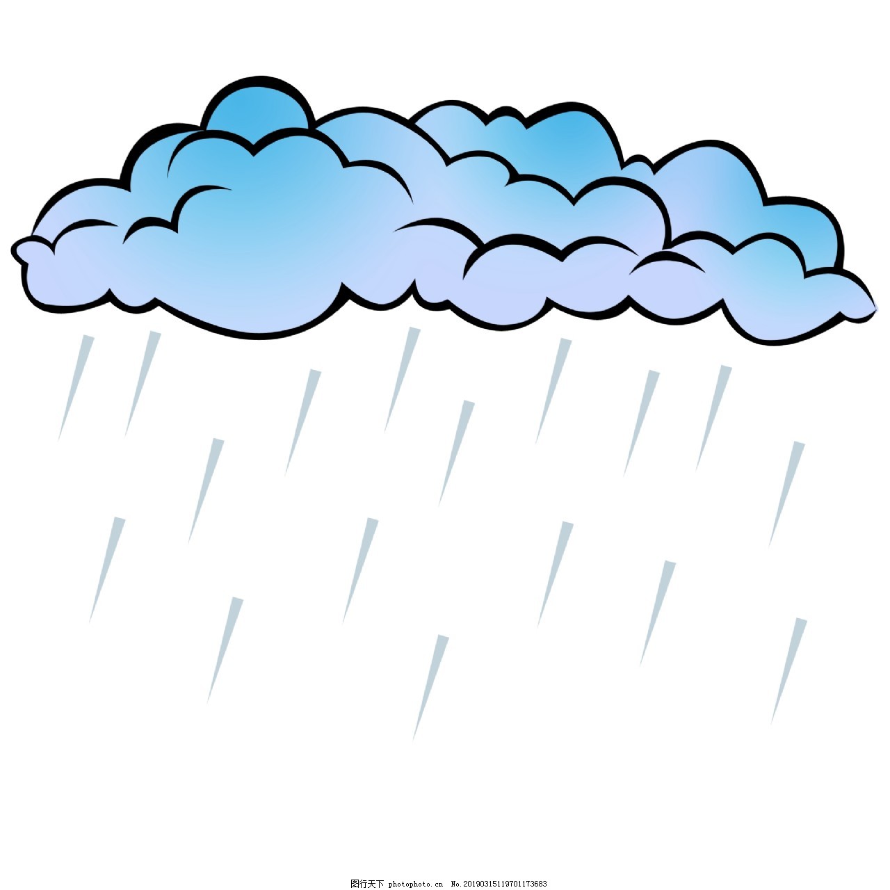 雷阵雨卡通天气插画图片_装饰图案_设计元素-图行天下素材网