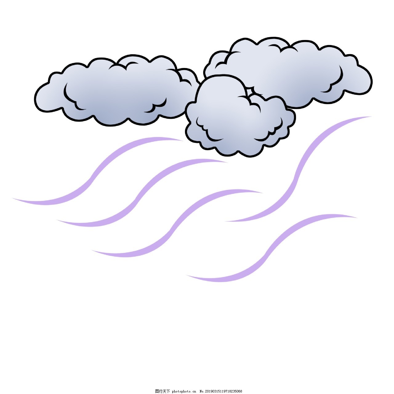 卡通刮风下雨天跟雨伞拔河的少年-欧莱凯设计网