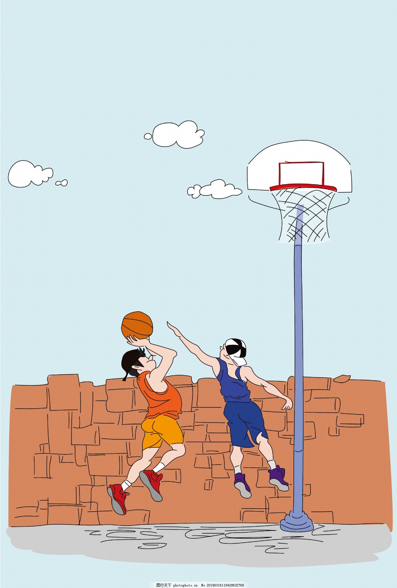 女篮球运动员拿着球。孩子打篮球。彩色卡通插图在平面矢量。孩子的运动。体育团队游戏。健康的生活方式。用球玩游戏。女孩的运动员。插画图片素材_ID ...