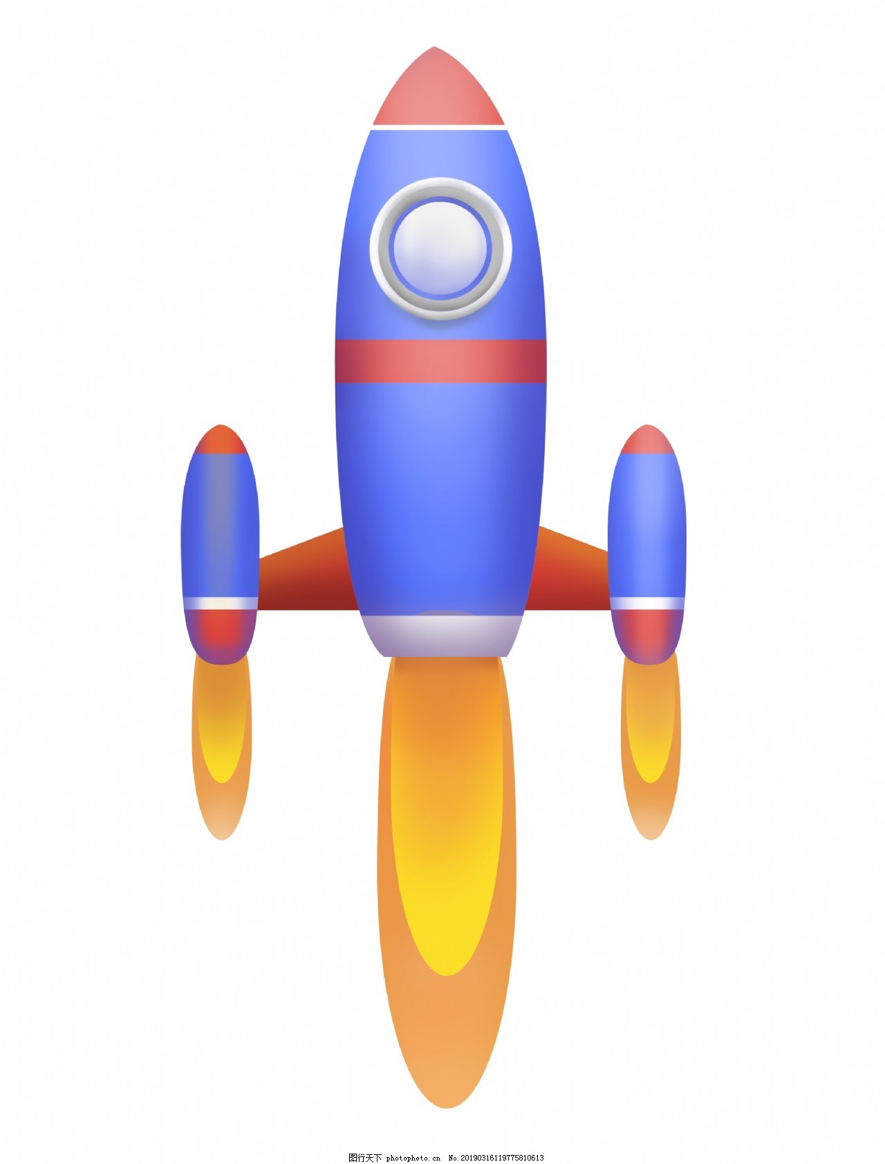 卡通火箭插图(火箭、火箭筒、飞行、卡通、色彩搭配)手绘插图_北极熊素材库