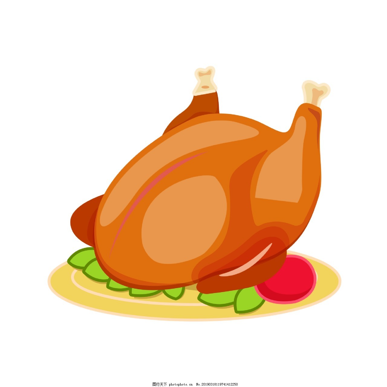 卡通肉类食品插图(卡通、肉类、牛肉、肉肠、鸡腿、火腿、香肠)手绘插图_北极熊素材库