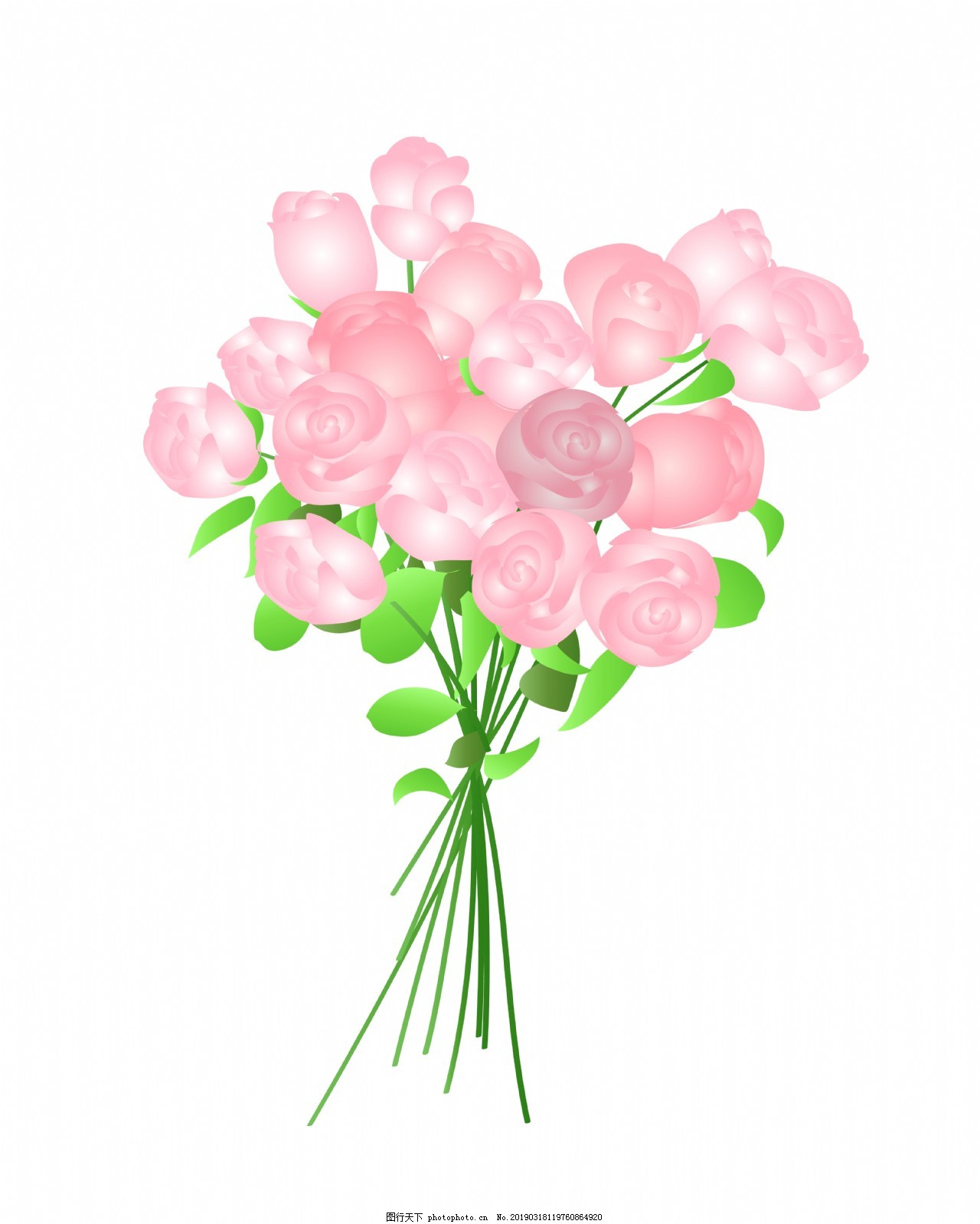 一束粉色的玫瑰花png图图片 装饰图案 设计元素 图行天下素材网